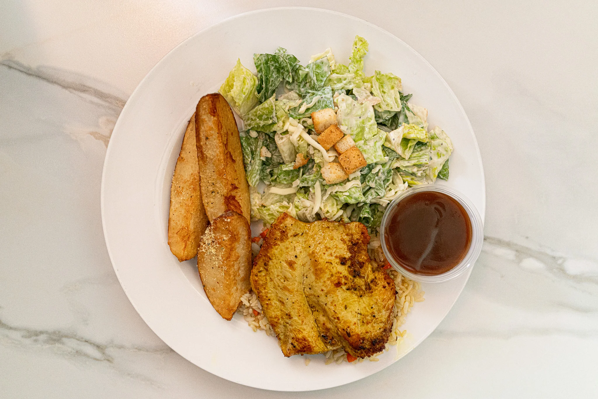 Grillade de poulet mariné — Restaurant Le Moulin